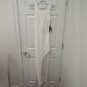 Forever 21 Asymmetrical Cross-Back White Maxi Dress